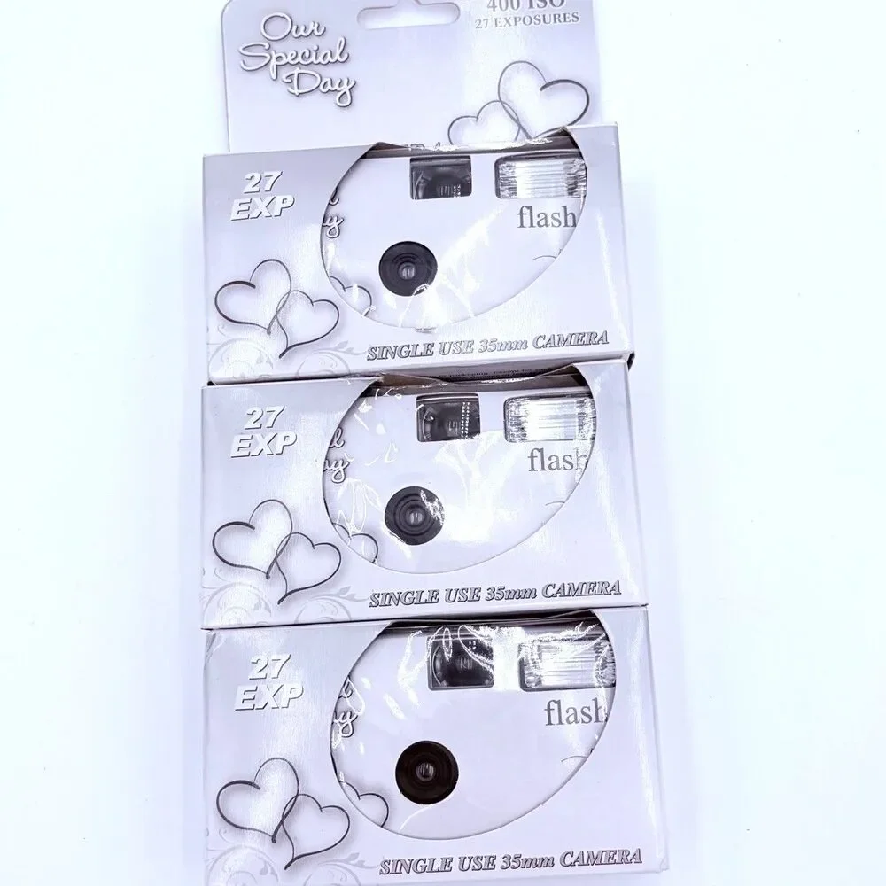Our Special Day Wedding Disposable Cameras 3 Pack 35mm 400 ISO 27 Exp Flash